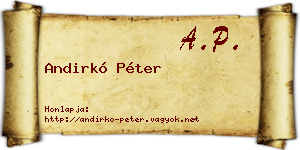 Andirkó Péter névjegykártya