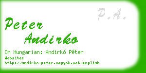 peter andirko business card